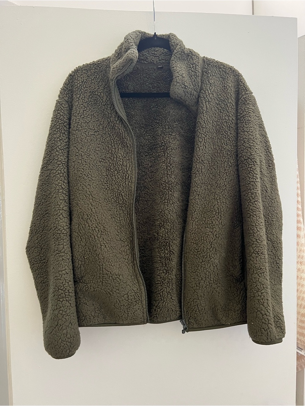 Uniqlo Olive Sherpa Fleece Zip Jacket Size XS